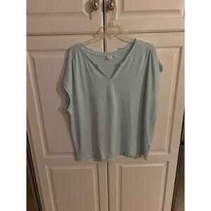GAP Women's‎ Light Blue Crew Neck Short Sleeve Top XL Made in Vietnam